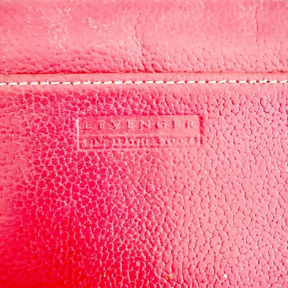 LEVENGER RED LEATHER ZIP-AROUND ACCORDION CONTINENTAL WALLET